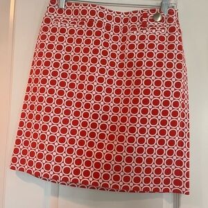 Ann Taylor Stylish Orange Patterned Skirt